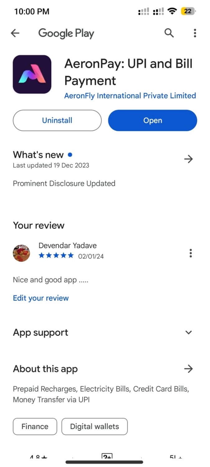 Payment Issue with the AeronPay App