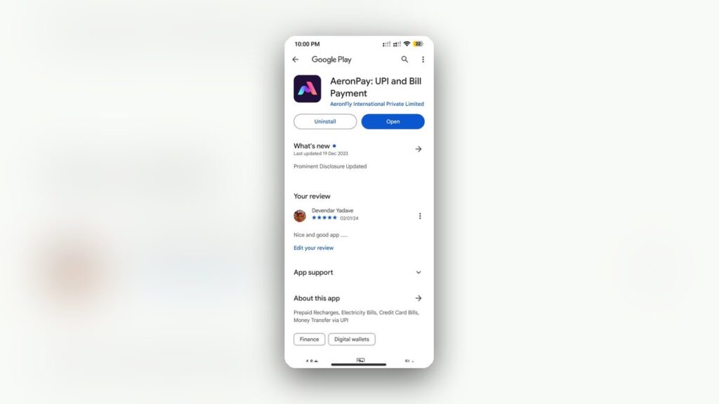 Payment Issue with the AeronPay App